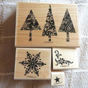 Stampin' Up Printed Patterns Wood Mount Stamp Set